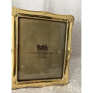 Vintage Solid Brass‎ Photo Frame Hand Polished & Lacquer Coated 8"x 10" Read